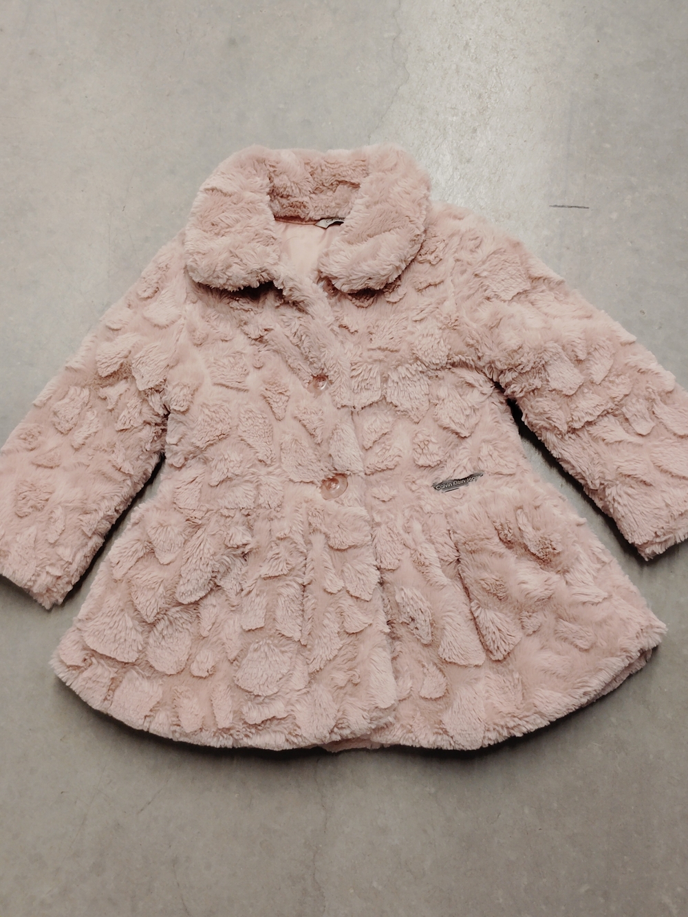 3T Calvin Klein Jeans Blush Pink Faux Fur Peacoat